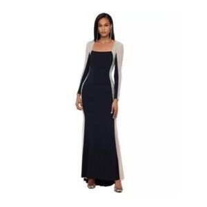 **XSCAPE** Embellished Color-blocked Gown 6 NWT